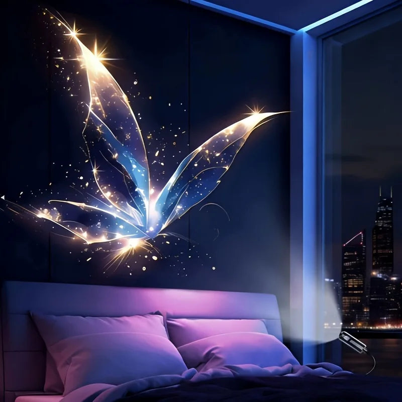 LED USB Projector Light 3/6pcs Projection Patterns- Adjustable Whale Butterfly Jellyfish Starfish Night Light Festival Gift
