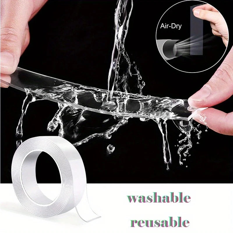 Nano Grip Double-Sided Reusable Tape – Strong, Washable & Waterproof