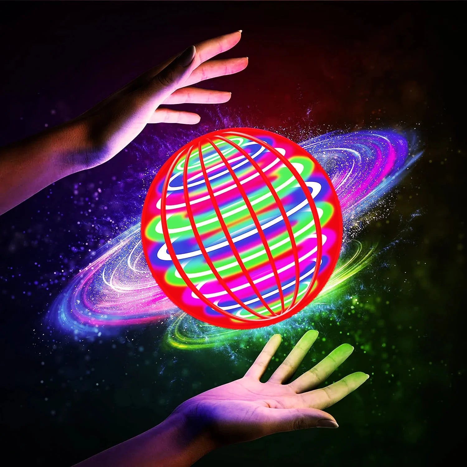 1F-Flying Ball, Automatic Spinning Ball LED Dazzling Lights, Floating Magic, Fan UFO Flying Machine, Toy Gift, Game, Sports Ball