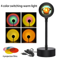 Sunset Lamp USB Projector LED Night Light Adjustable 16 Colors Remote Control Atmosphere Mood Light for Home Room Photography