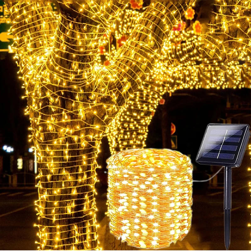 LED Solar Light Outdoor Garden Fairy String Light Led Twinkle Waterproof Lamp for Christmas Patio Tree Party 6m/12m/23m/33m